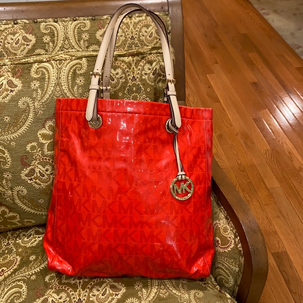 Red Michael Kors tote bag